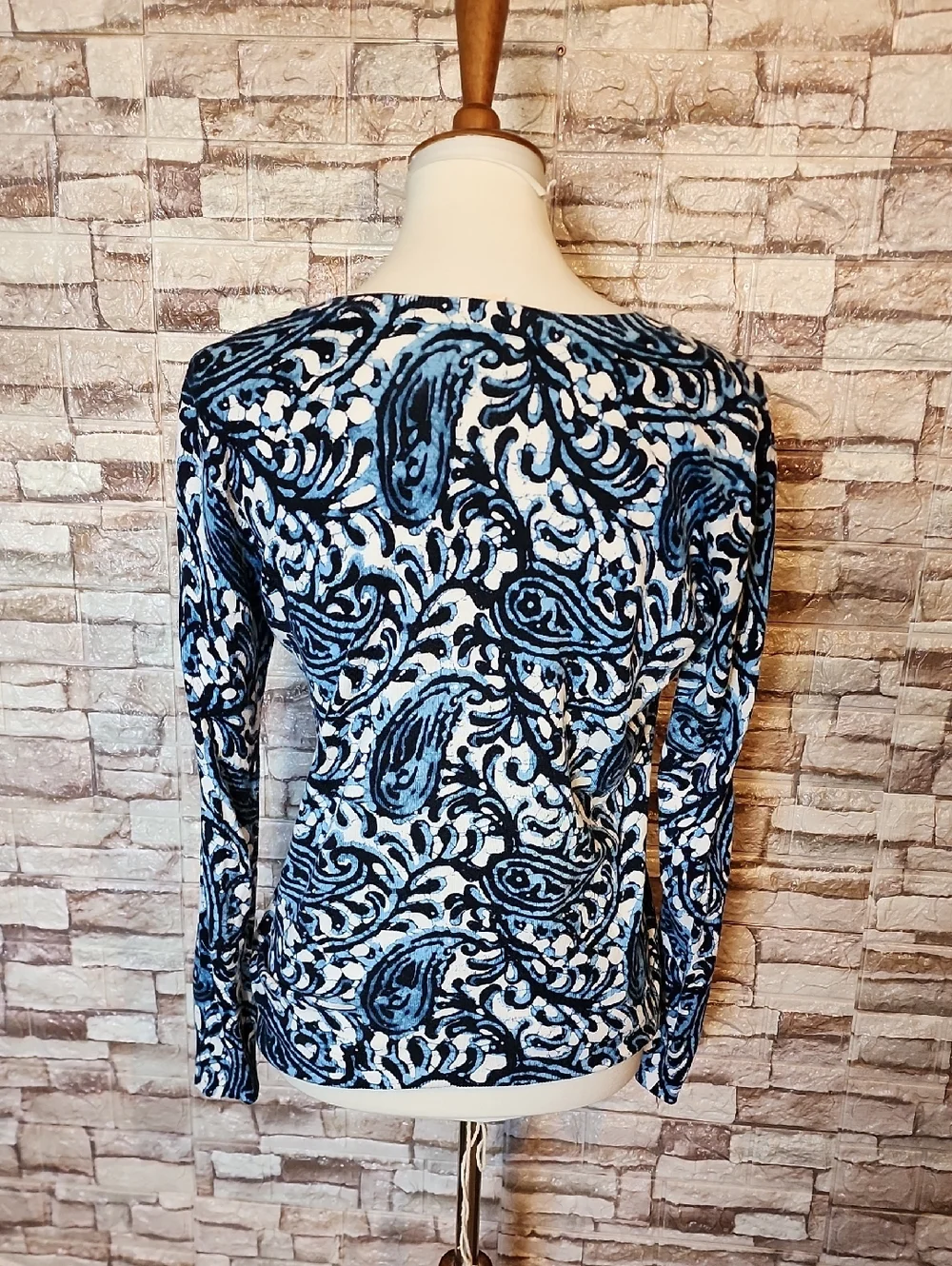 Michael Michael Kors Long Sleeve Paisley Print Swester